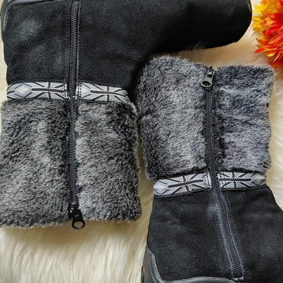 Black Real Fur Suede Side Zipper Winter Boots (38 EU) - Picture 11 of 16